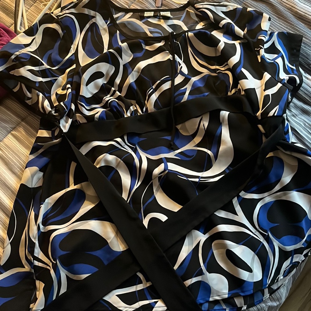 Blue, Black and White T shirt